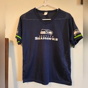 vintage seahawks mesh shirt, large. Youth